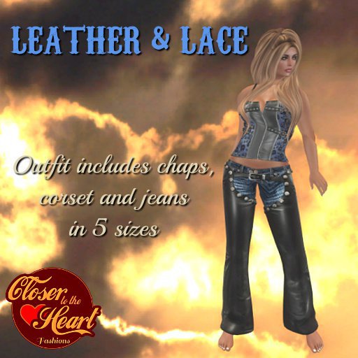 Leather & Lace Outfit-Blue