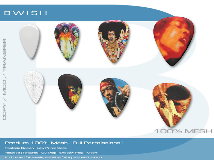 BWish - Guitar Picks Set Mesh Full Permissions