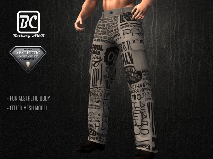!!!Bathory AMB!!! Pants for Niramyth AESTHETIC Advanced Mesh Body - Fitted Mesh - LG Gray - DEMO