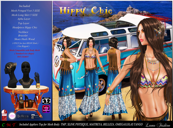 -Lamu Fashion-Outfit Hippy Chic Included Apply for:TMP,OMEGA,SLINK PHYSIQUE,MAITREYA,BELLEZA and LOLAS TANGO