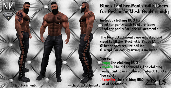 Norbo's Chaps Set Black