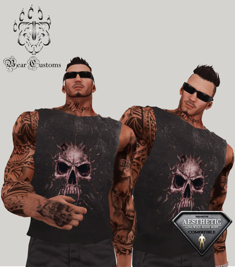 Screaming Skull Leather Tank