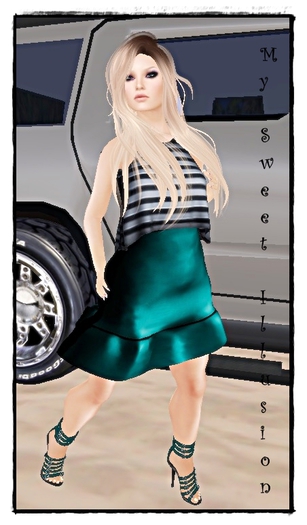.:: My Sweet Illusion ::. Riffle skirt teal