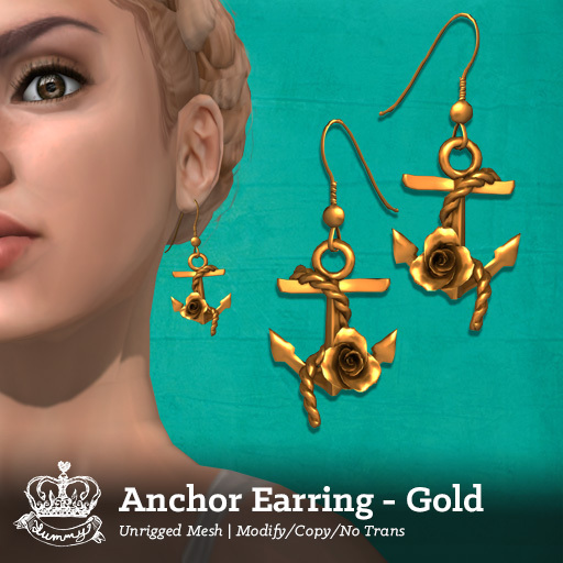 (Yummy) Anchor Earring - Gold