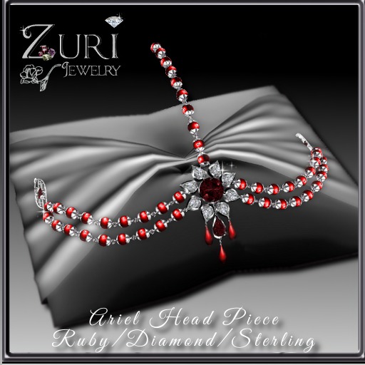 Ariel-Head Piece Ruby/Diamond/Sterling-Copy- Zuri Rayna Jewelry