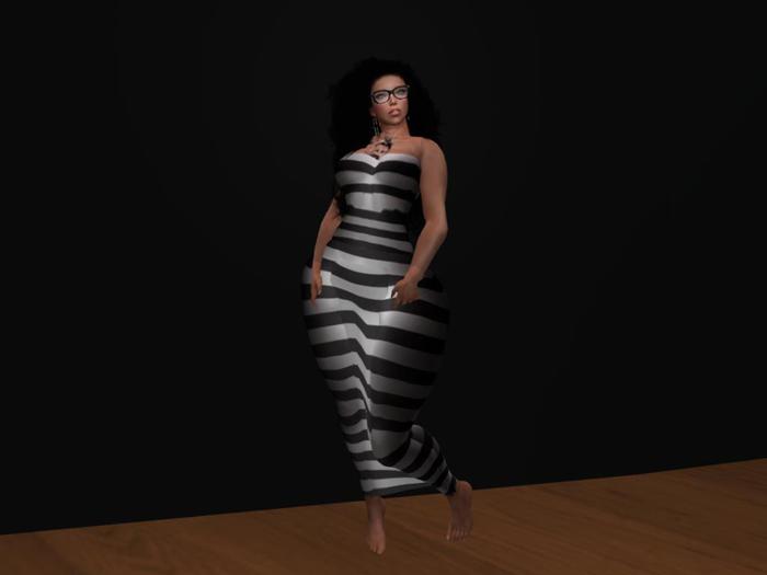 Striped dress blk&wht