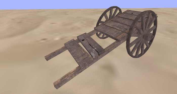 MESH Old Wooden Cart