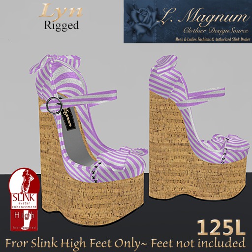 LMagnum Slink High Wedges Lyn - Stripes Violet