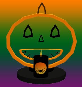 Pumpkin Candlestick w/spider Candle