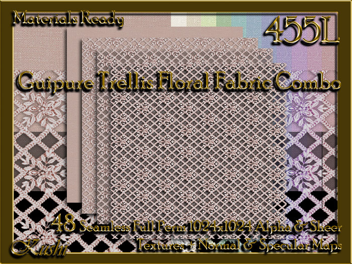 Guipure Trellis Floral Lace Combo Seamless Textures Materials Ready Full Perms 1024x1024