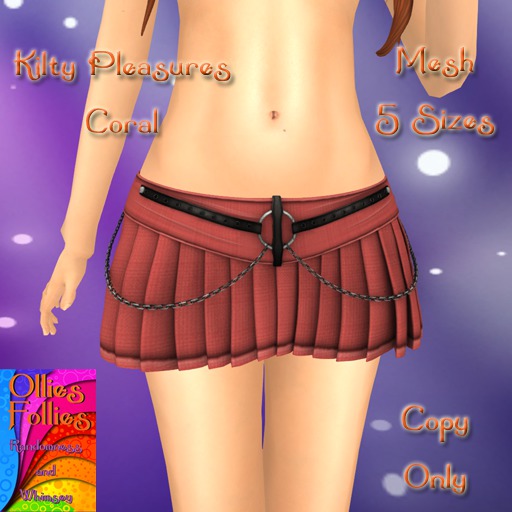 Kilty Pleasures Skirt Coral ~OF~