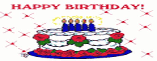 V & H animated  Happy birthday cake colours changing