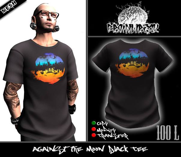 .::::Brain Wreck:::. Against the Moon Black Tee