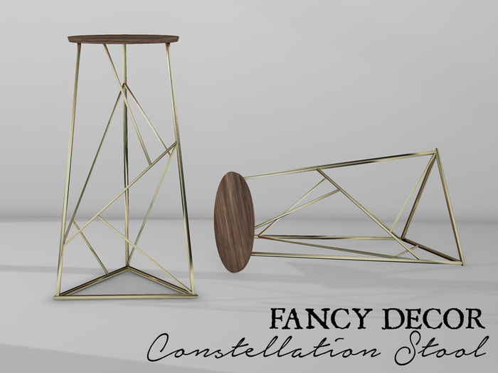 Fancy Decor: Constellation Stool (Gold/Wood)