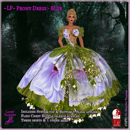 ~LP~ Peony Dress (Boxed)  Blue