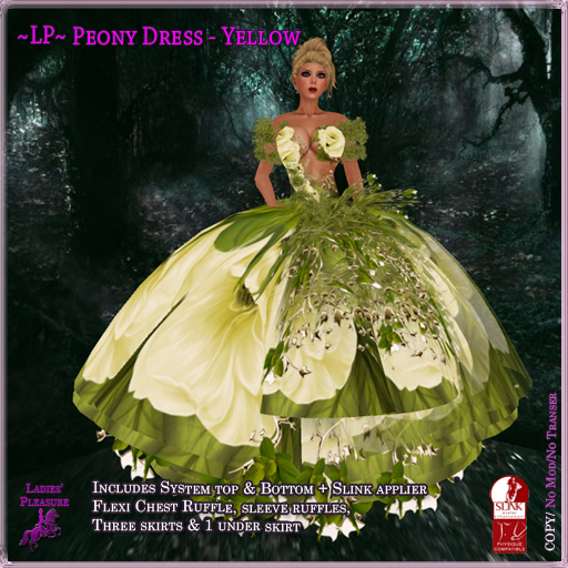 ~LP~ Peony Dress (Boxed) Yellow