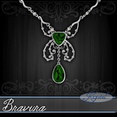 :::Krystal::: Bravura - Necklace - Platinum - Emerald
