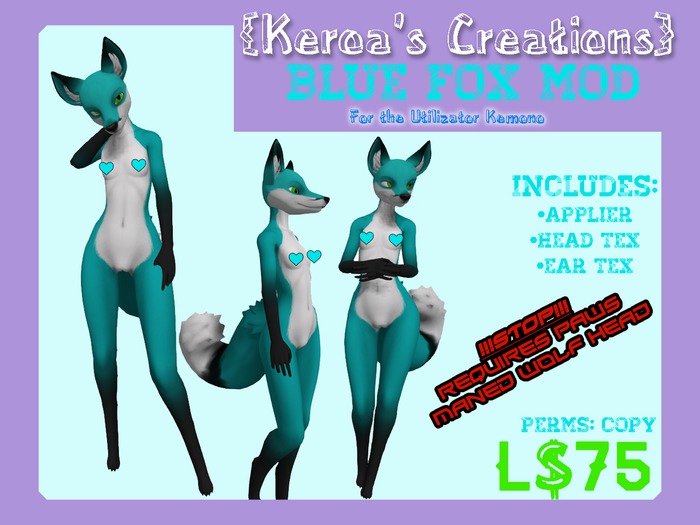 {Keroa's Creations} Light Blue Fox Mod