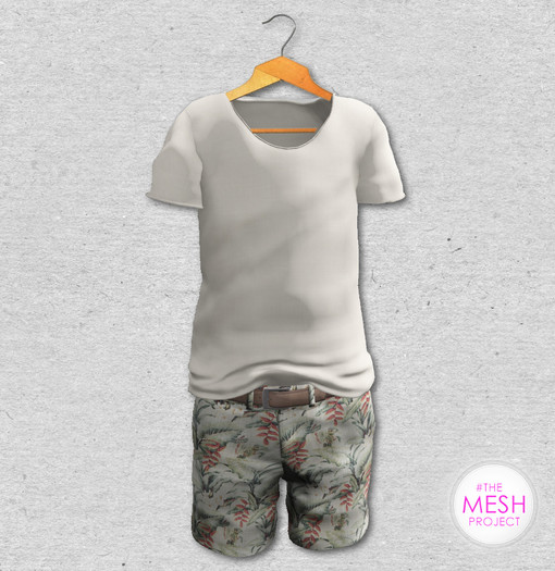 BlankLine SummerShorts and Tshirts [BotanicalW/Cream]