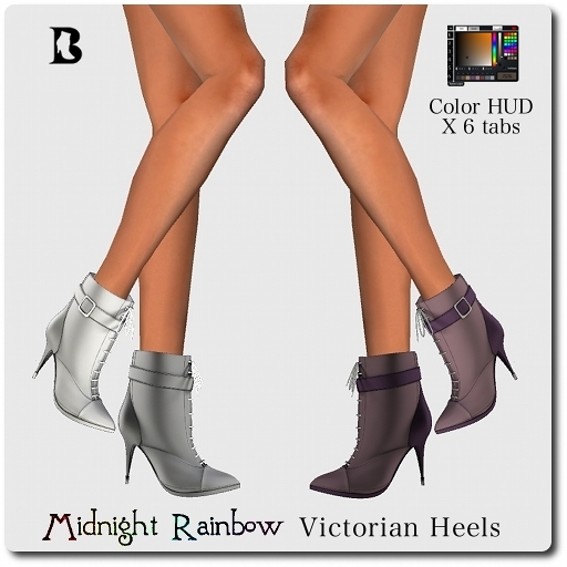 Midnight Rainbow Victorian Heels