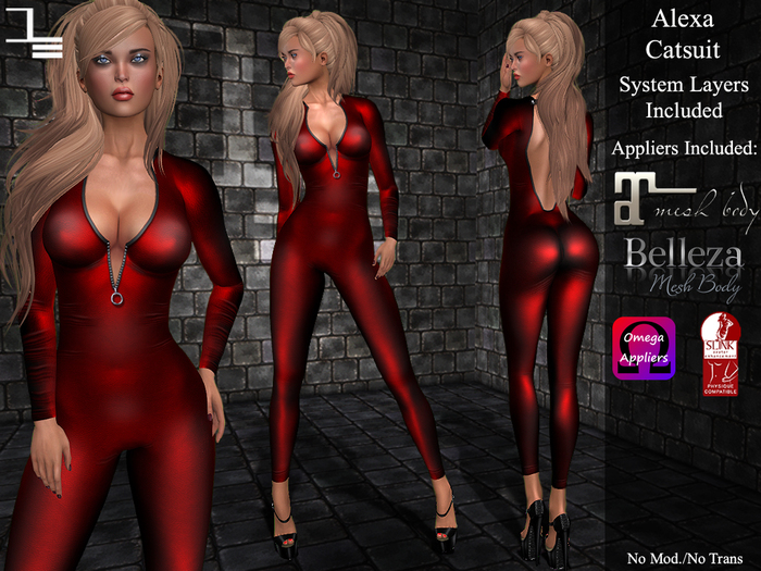 DE Designs - Alexa Catsuit - Red