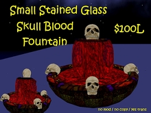 Small Stained Glass Skull Blood Fountain
