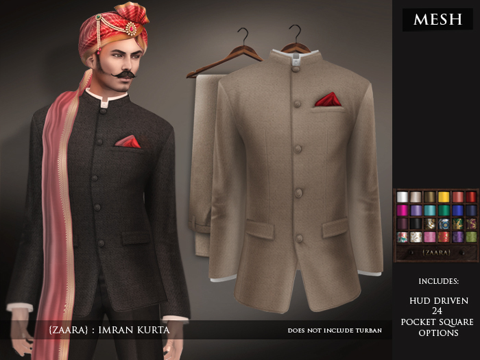 Zaara : [Mesh] Nehru Suit *beige*