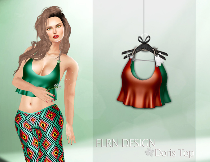Doris Top Orange&Green
