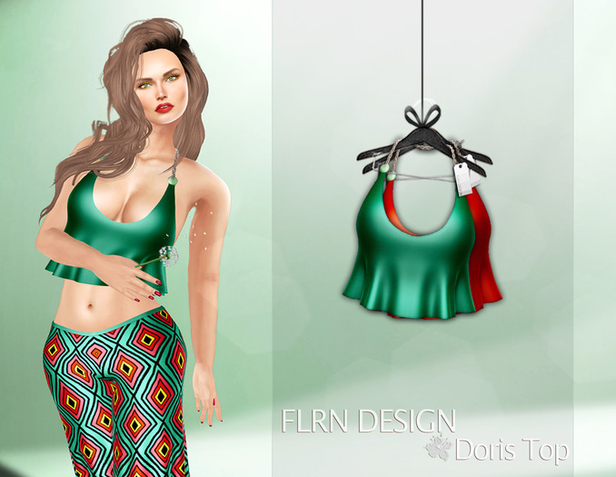 Doris Top Mint&Orange