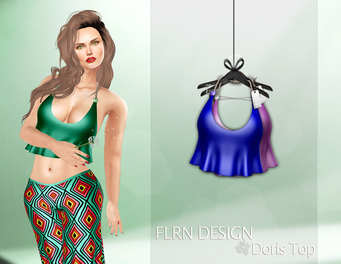 [FLRN] Doris Top DarkBlue&Pink