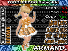 --ARMAND-- CUTE TRIBAL DRESS - BROWN