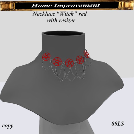 Necklace "Witch" red Box