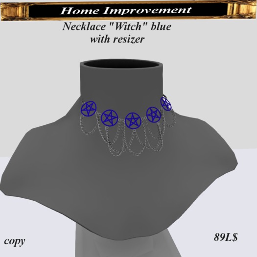 Necklace "Witch" blue Box