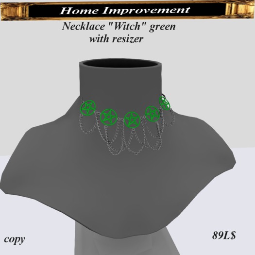 Necklace "Witch" green Box