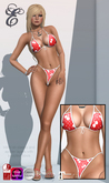 Entice - Hot Bikini w/Appliers - Cherry