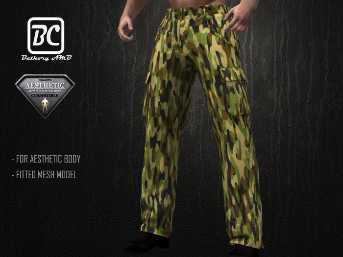 !!!Bathory AMB!!! Pants for Niramyth AESTHETIC Advanced Mesh Body - Fitted Mesh - S Army