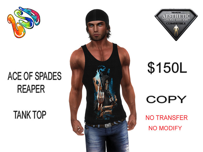  ACEOFSPADESREAPER TANK TOP -FITTED MESH (AESTHETIC)