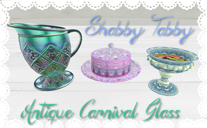 *Shabby* Carnival Glass Set