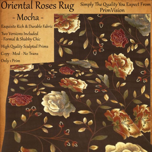 *PV* Oriental Roses Rug - Mocha