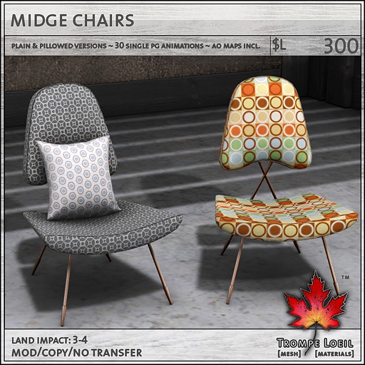 Trompe Loeil - Midge Chair + AO Maps [mesh]