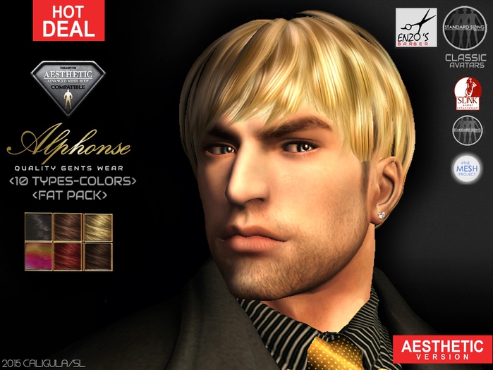 Second Life Marketplace CA AESTHETIC MESH HAIR ALPHONSE