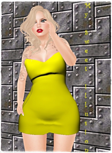 .:: My Sweet Illusion ::. Mini Dress Yellow
