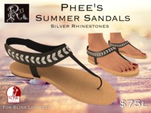 Phee's Summer Sandals Silver Rhinestones