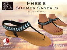 Phee's Summer Sandals Blue Crystal