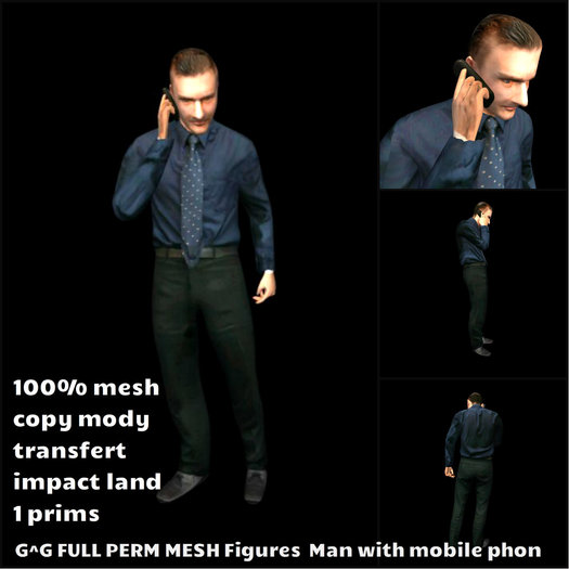 G^G FULL PERM MESH Figures  Man with mobile phone