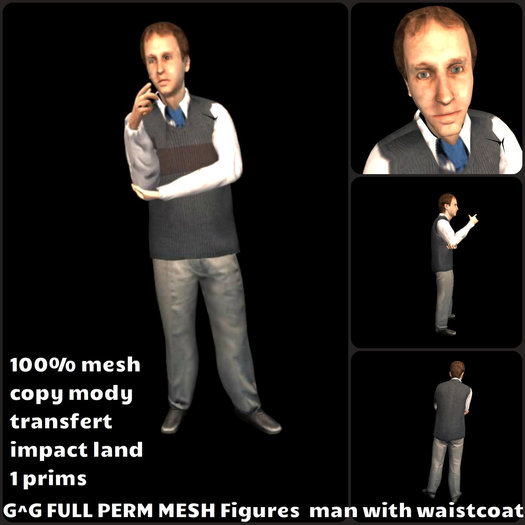 G^G FULL PERM MESH Figures  man with waistcoat