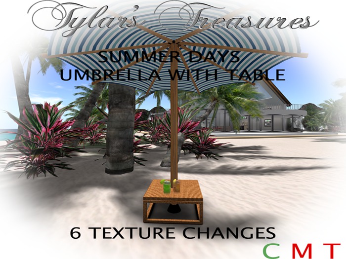 .:TT:.  SUMMER DAYS UMBRELLA with table  BOXED
