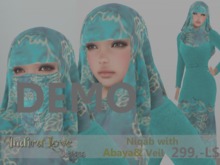 ))IndiraLove Designs((-Abaya with Niqab &Veil Teal Demo