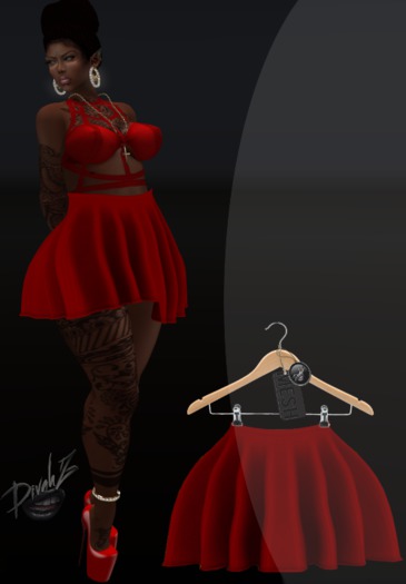 !DC! Skater Skirt Ruby (Rigged Mesh)