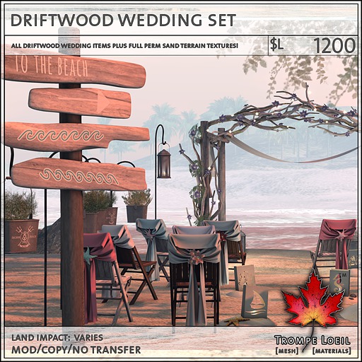Trompe Loeil - Driftwood Wedding Set [mesh]